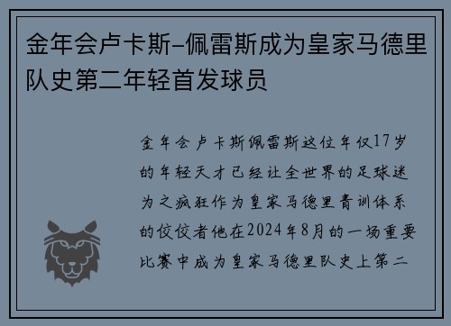 金年会卢卡斯-佩雷斯成为皇家马德里队史第二年轻首发球员